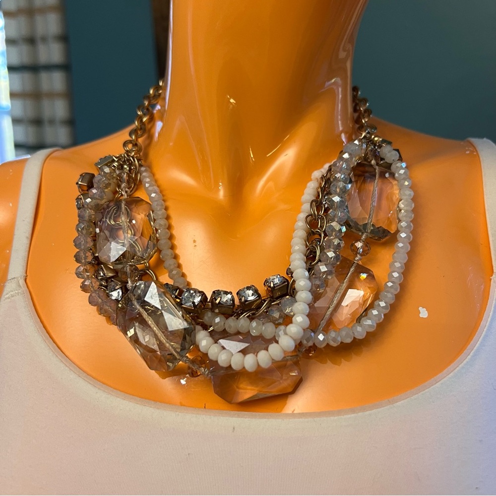 Chunky Mixed Media Statement Choker Chain Necklace